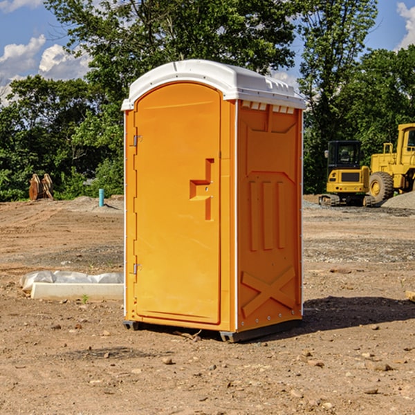 how often are the porta potties cleaned and serviced during a rental period in Bristow Cove